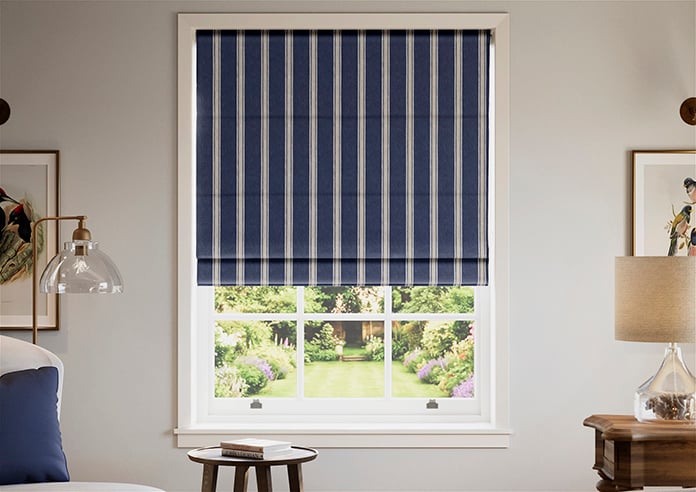 Bellagio Stripe, Riviera Navy - Twist&Fit Roman Blind - Image 3